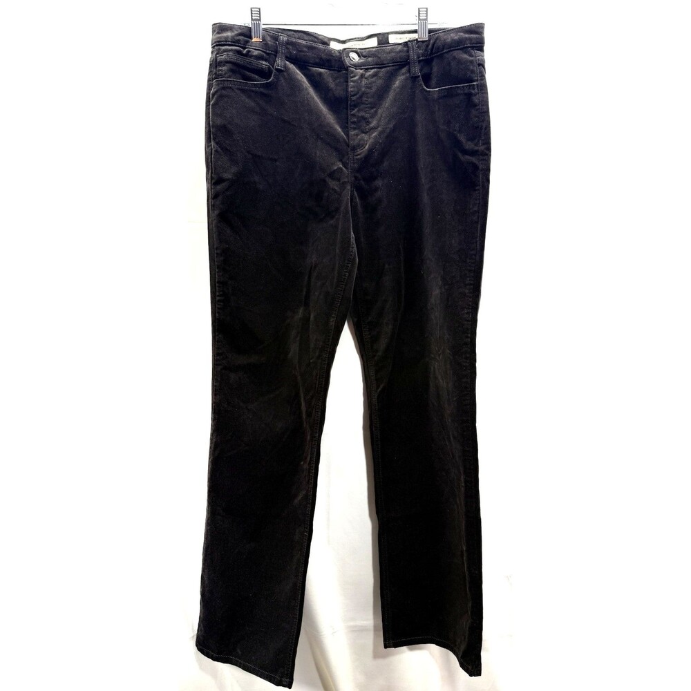 Jones Wear Studio Womans Chocolate Brown Velvet Pants Straight Leg Size 14W